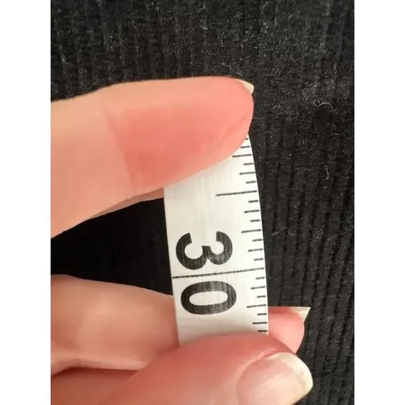 Universal Thread Pants Womens 8 29 Black Corduroy Relaxed Wide Leg Stretch High - Picture 8 of 10